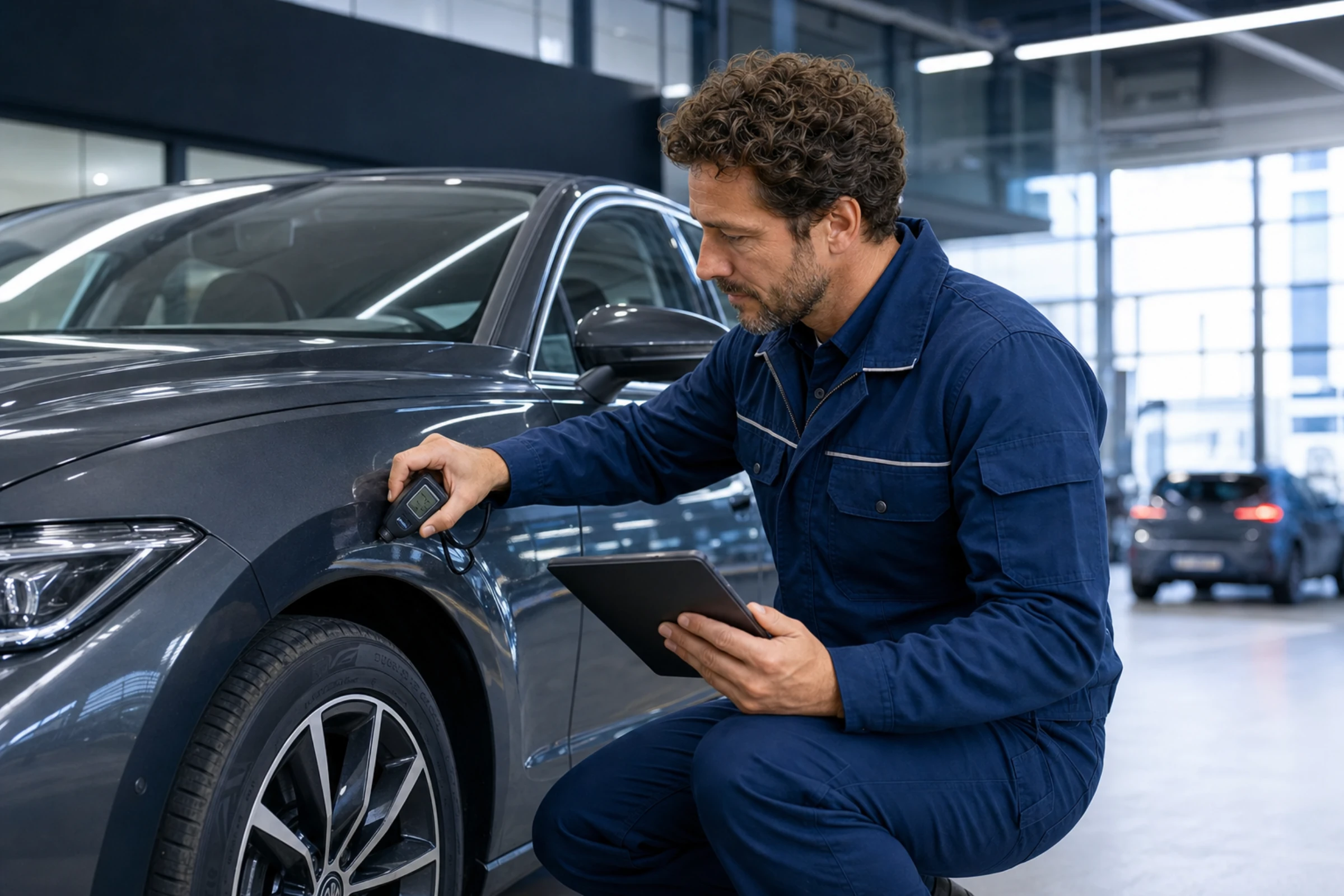 Certificiran tehnik CarAudit med pregledom vozila